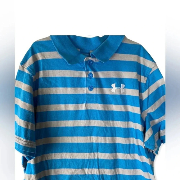 UNDER ARMOUR GUC BOYS BLUE POLO GOLF SHIRT TOP SUMMER CASUAL SHIRTS TOPS SIZE XL - Picture 1 of 4